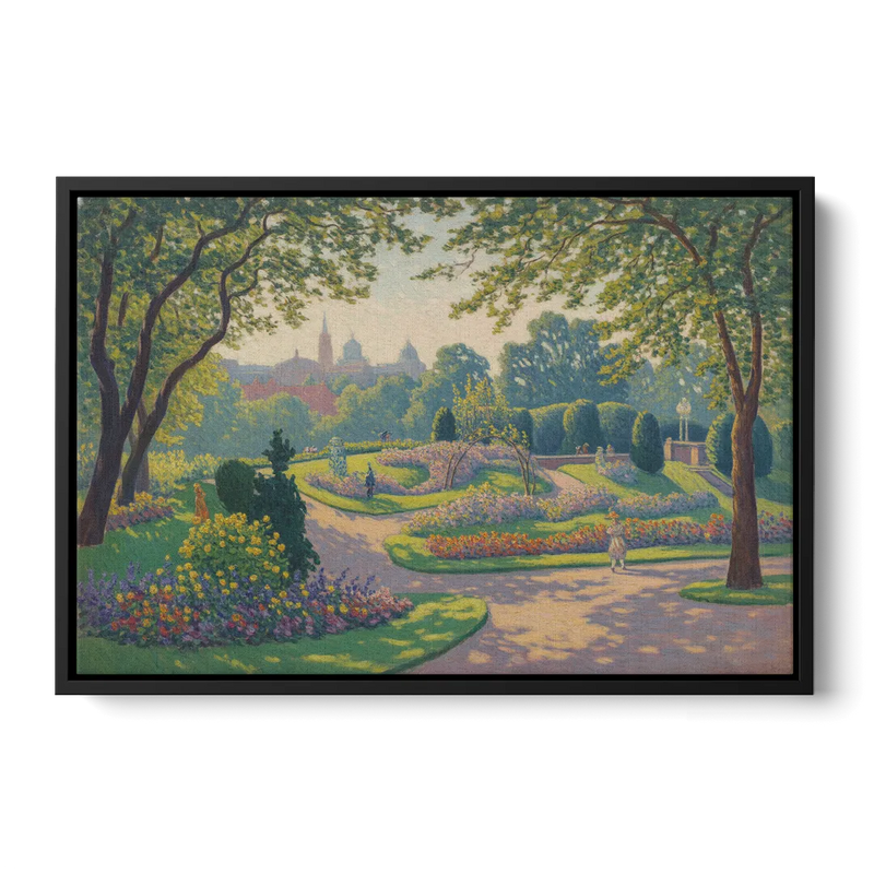 Bernardine Gardens Front - Black Canvas Wall Art