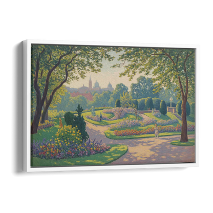 Bernardine Gardens Side - White Canvas Wall Art