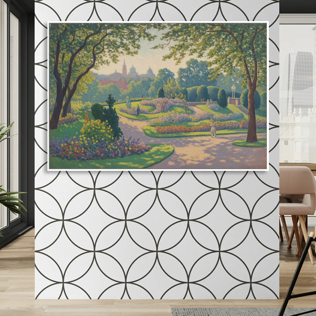 Bernardine Gardens Sitting Room - White Canvas Wall Art