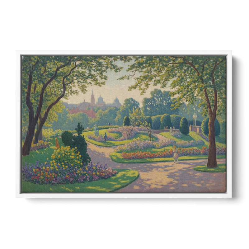 Bernardine Gardens Front - White Canvas Wall Art