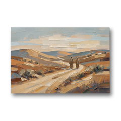 Biblical Wall Art of Two Walking the Judean Road - Canvas Wall Art - Front