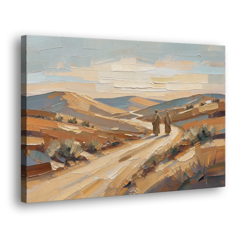 Biblical Wall Art of Two Walking the Judean Road - Canvas Wall Art - Side