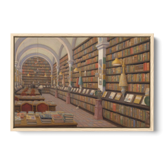 Biblioteca Palafoxiana - Oak Framed Canvas Wall Art - Front