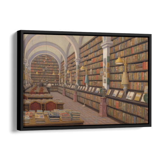Biblioteca Palafoxiana Side - Black Canvas Wall Art