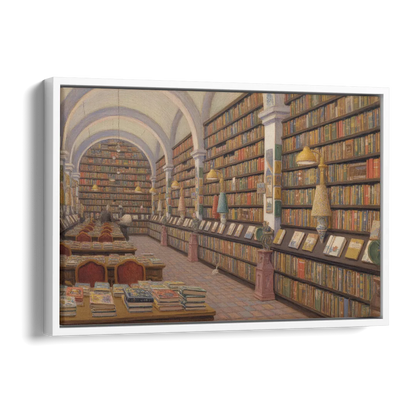 Biblioteca Palafoxiana Side - White Canvas Wall Art