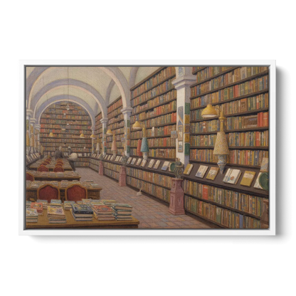 Biblioteca Palafoxiana Front - White Canvas Wall Art