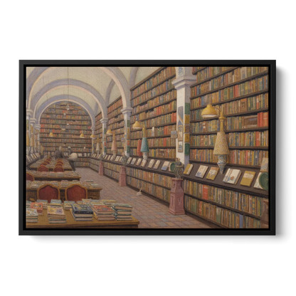 Biblioteca Palafoxiana Front - Black Canvas Wall Art