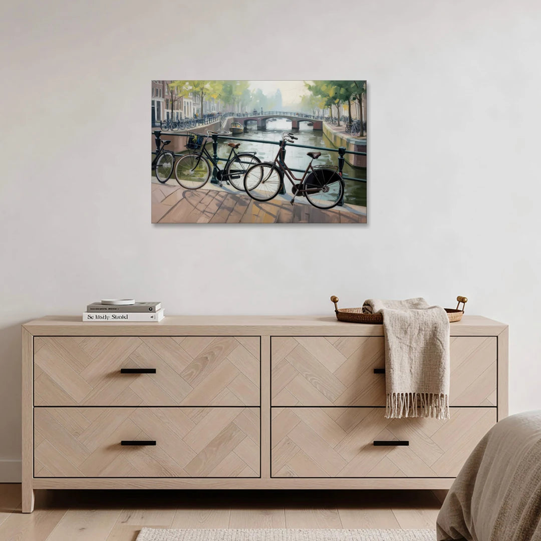 Bicycles of Amsterdam - Canvas Wall Art - Coffee Table - 36x24