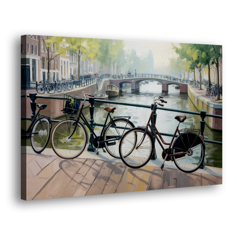 Bicycles of Amsterdam - Canvas Wall Art