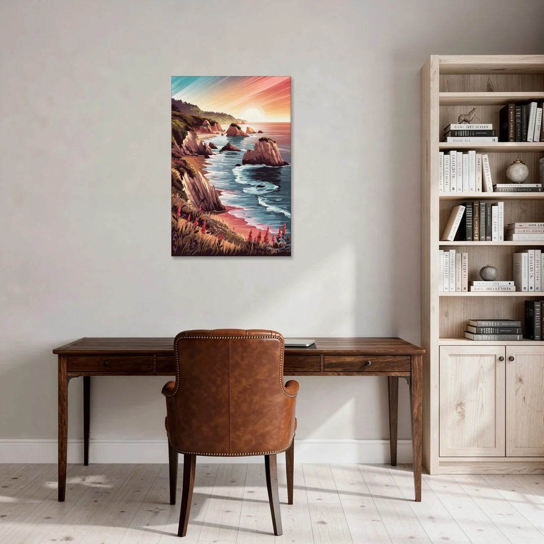 Big Sur Coastal Sunset - Canvas Wall Art - Office - 24x36