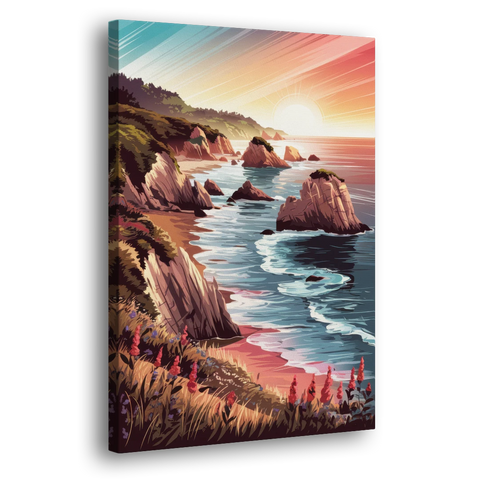 Big Sur Coastal Sunset - Canvas Wall Art - Side