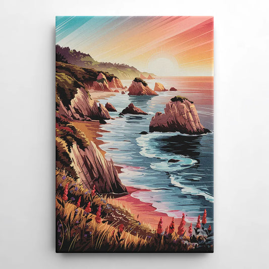 Big Sur Coastal Sunset - Canvas Wall Art