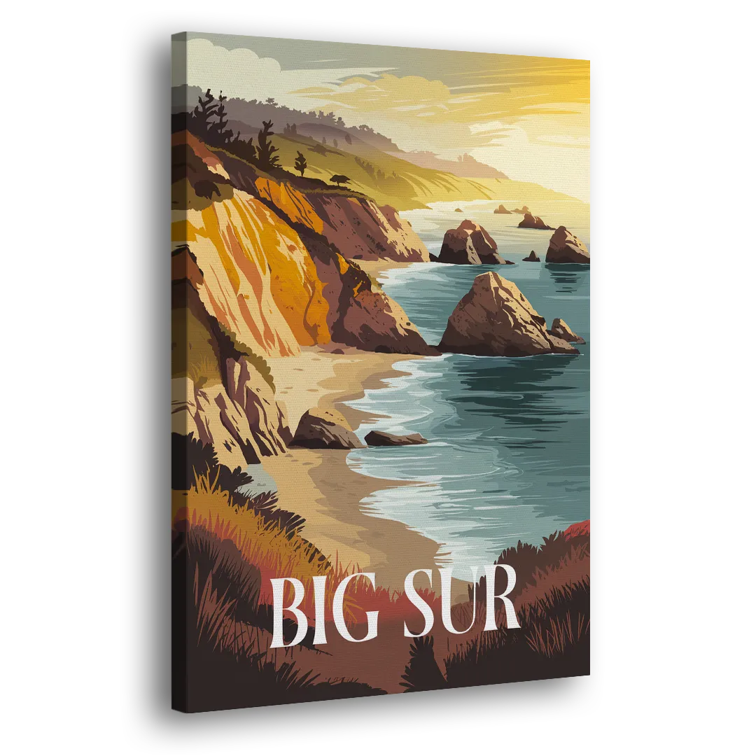 Big Sur Golden Hour Side - Canvas Wall Art