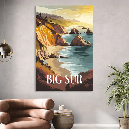 Big Sur Golden Hour Living Room - Canvas Wall Art