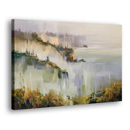 Big Sur Morning Fog Side - Canvas Wall Art