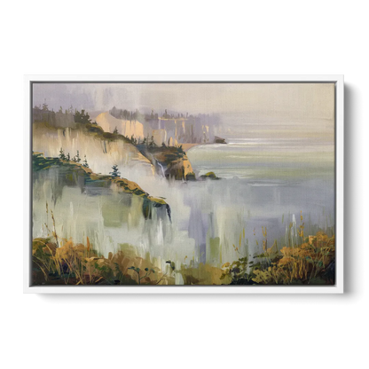Big Sur Morning Fog Front - White Canvas Wall Art
