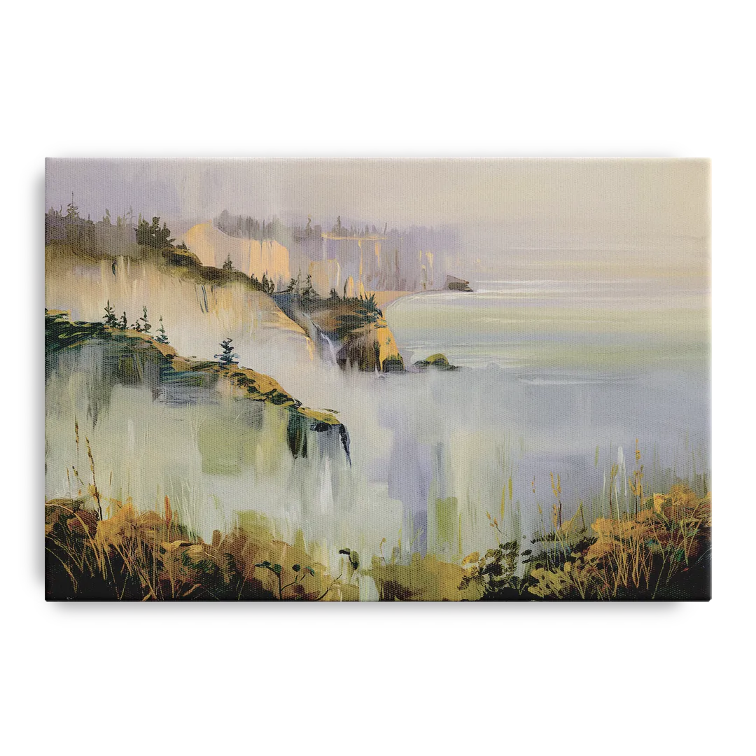 Big Sur Morning Fog Front - Canvas Wall Art
