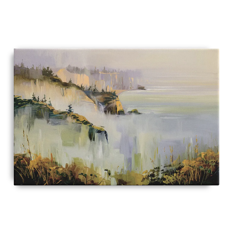 Big Sur Morning Fog Front - Canvas Wall Art