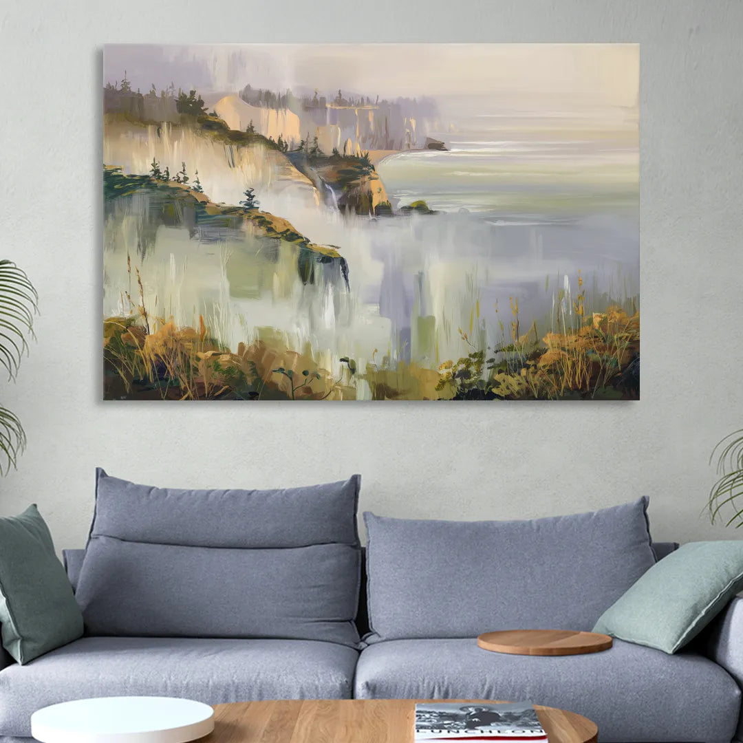 Big Sur Morning Fog Sitting Room - Canvas Wall Art