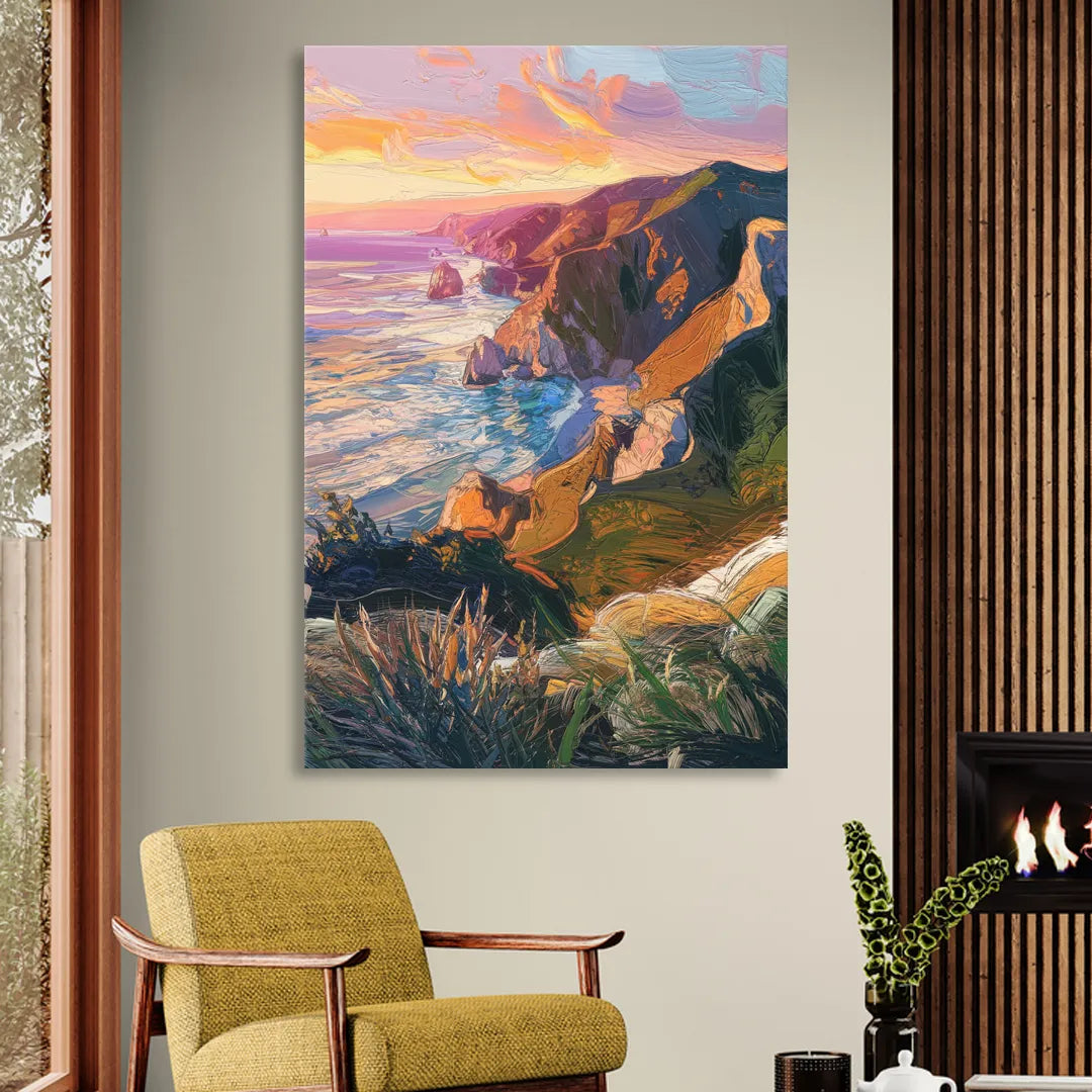 Big Sur Mountain Views Living Room - Canvas Wall Art