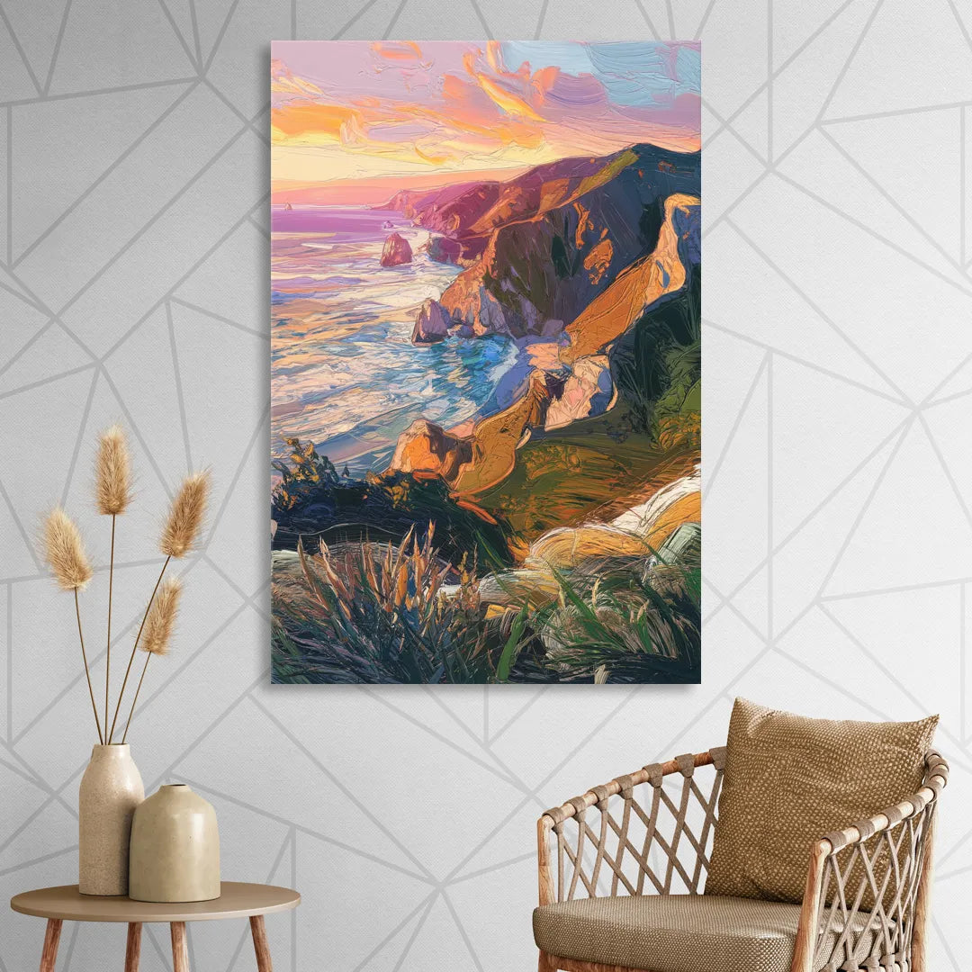 Big Sur Mountain Views Sitting Room - Canvas Wall Art