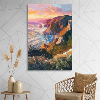 Big Sur Mountain Views Sitting Room - Canvas Wall Art