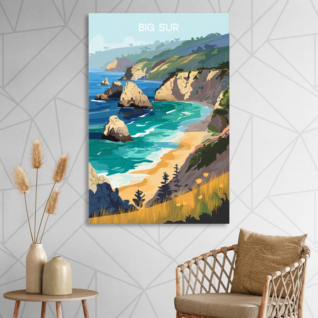 Big Sur Nature Escape Living Room - Canvas Wall Art