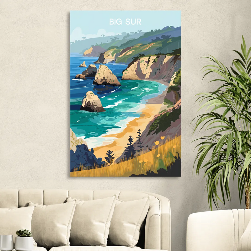 Big Sur Nature Escape Sitting Room - Canvas Wall Art
