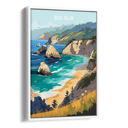 Big Sur Nature Escape Side - White Canvas Wall Art