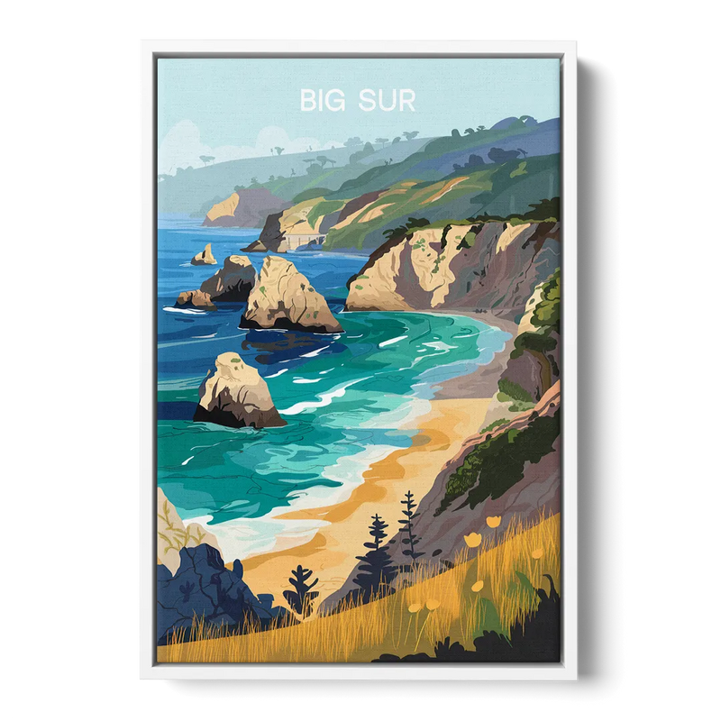 Big Sur Nature Escape Front - White Canvas Wall Art