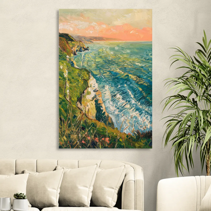 Big Sur Ocean Cliffs Living Room - Canvas Wall Art