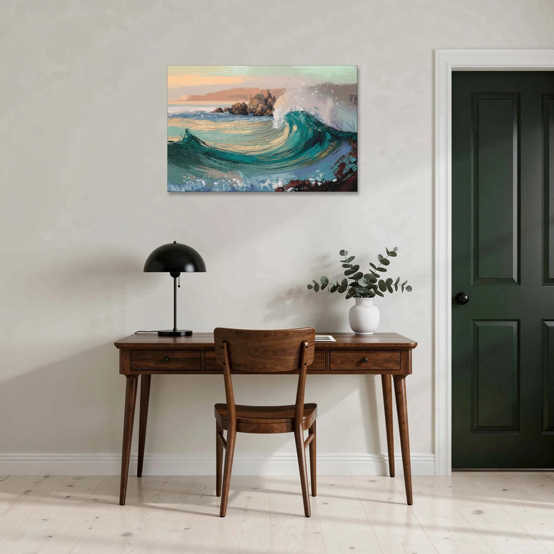 Big Sur Pacific Waves - Canvas Wall Art - Office - 36x24