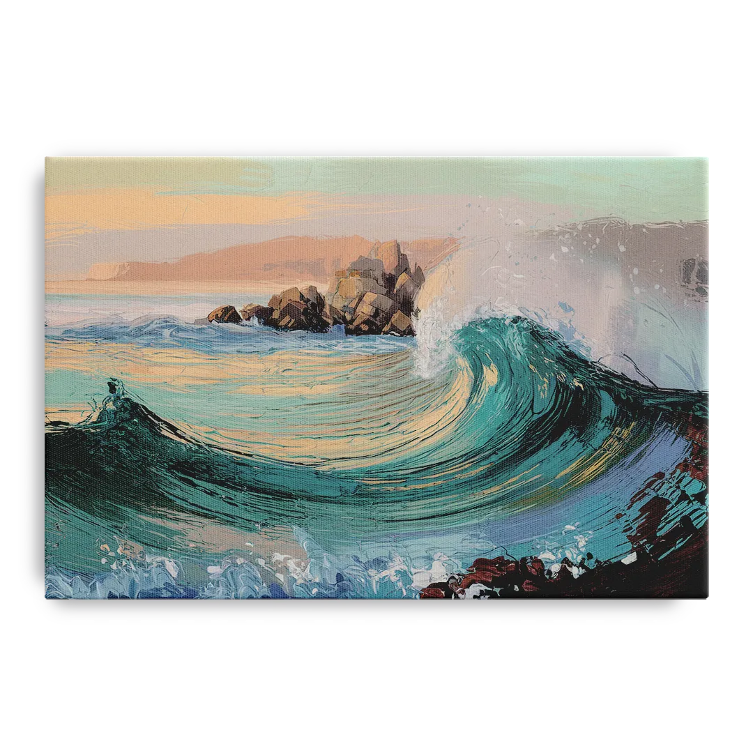 Big Sur Pacific Waves Front - Canvas Wall Art