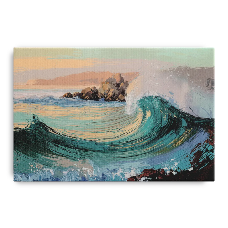 Big Sur Pacific Waves Front - Canvas Wall Art