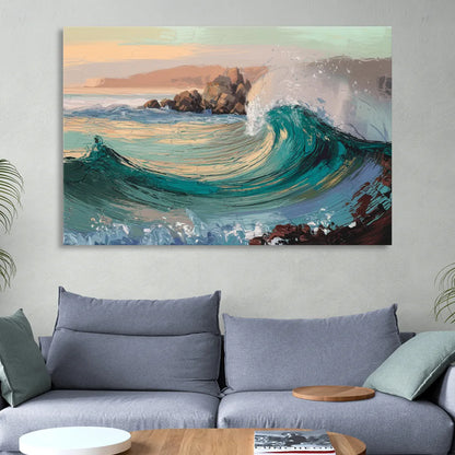 Big Sur Pacific Waves Living Room - Canvas Wall Art