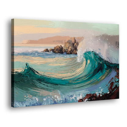 Big Sur Pacific Waves Side - Canvas Wall Art