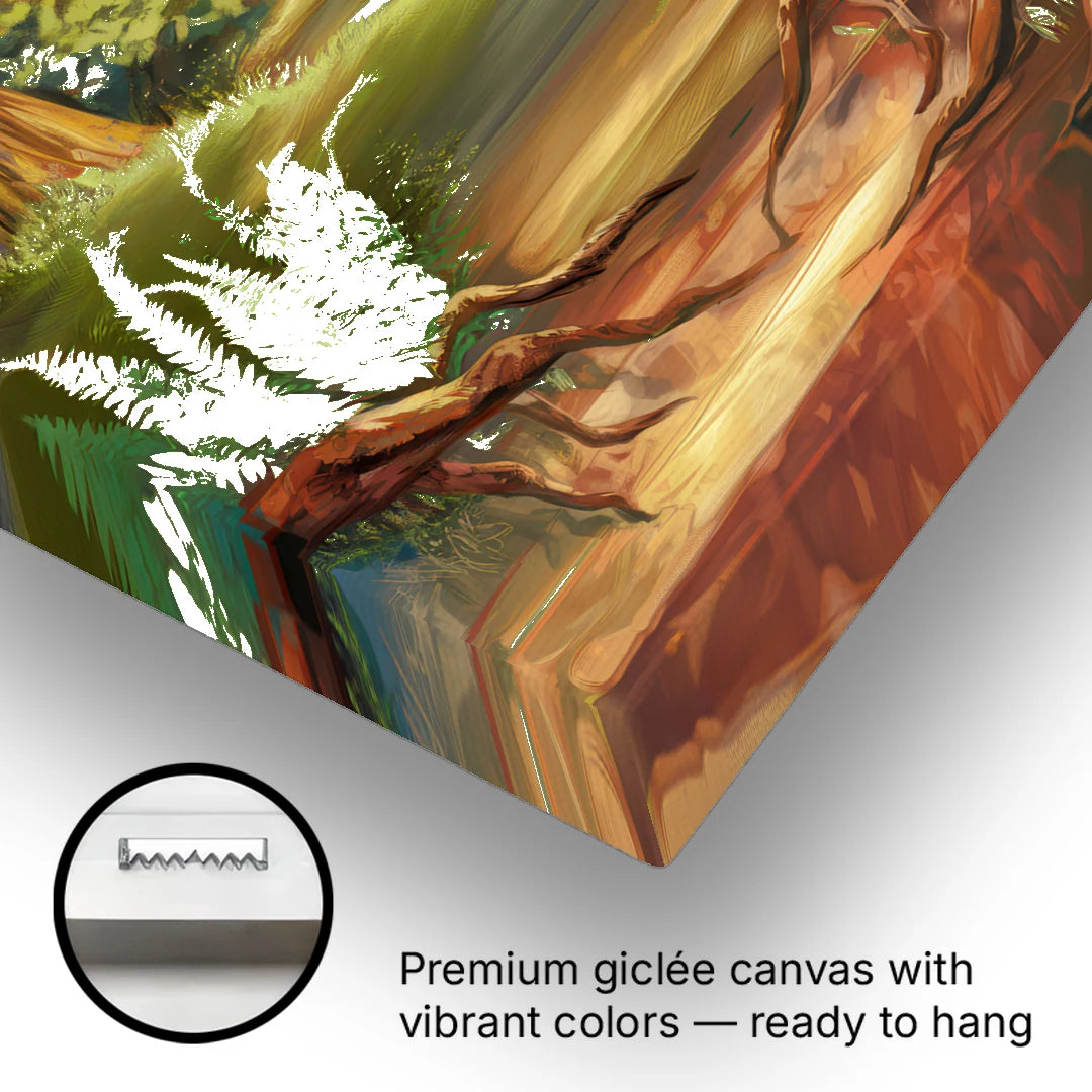 Big Sur Redwood Forest - Canvas Wall Art - Gallery Wrap Corner