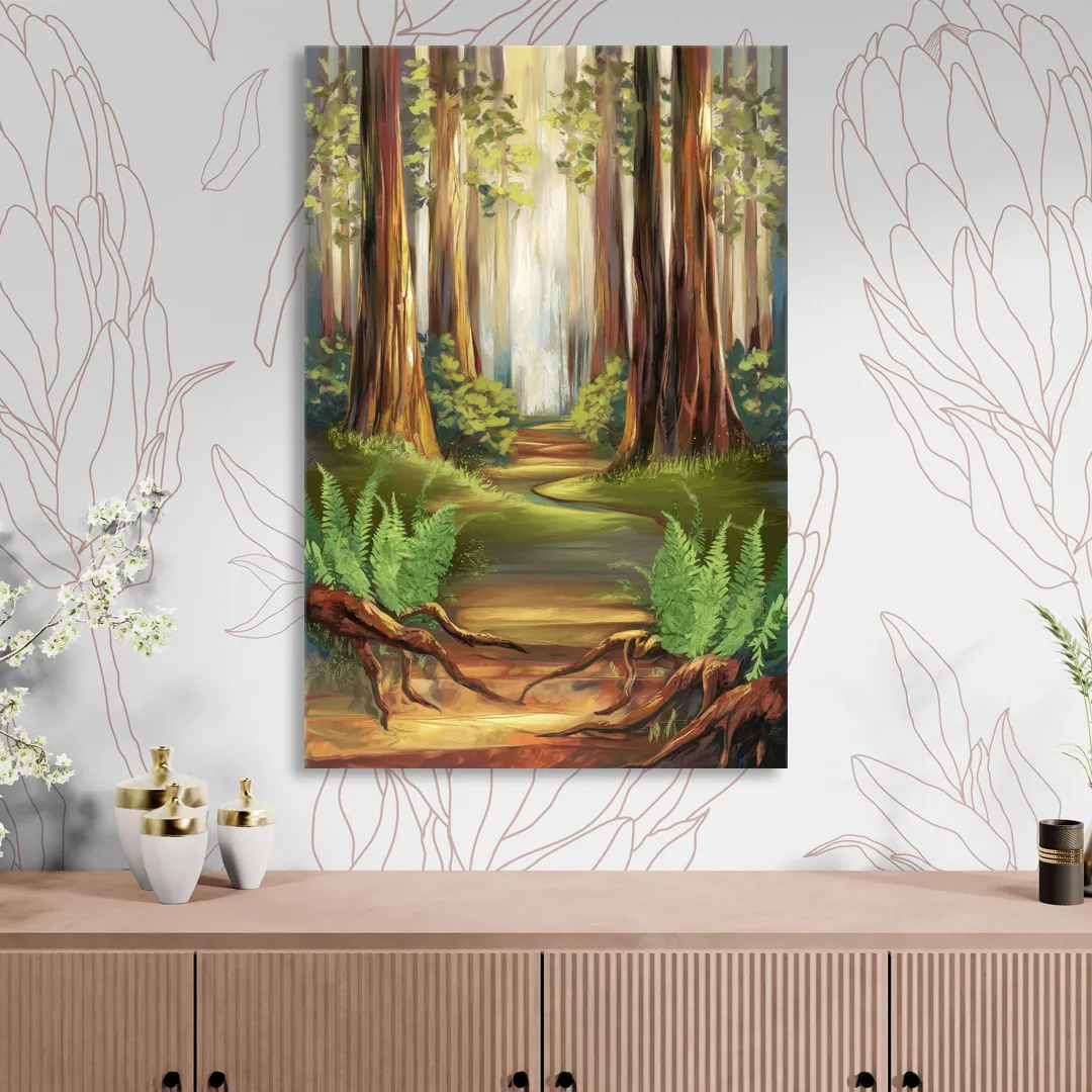 Big Sur Redwood Forest Living Room - Canvas Wall Art