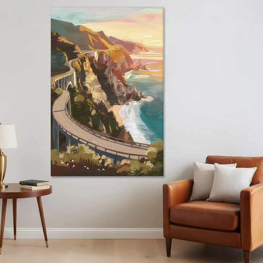 Big Sur Scenic Highway - Canvas Wall Art - Sofa - 40x60
