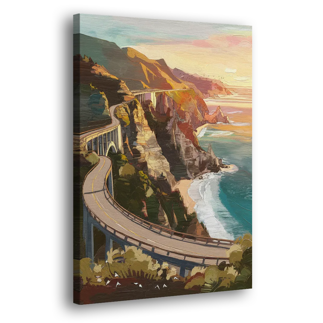 Big Sur Scenic Highway Side - Canvas Wall Art