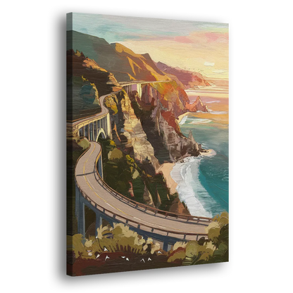 Big Sur Scenic Highway Side - Canvas Wall Art