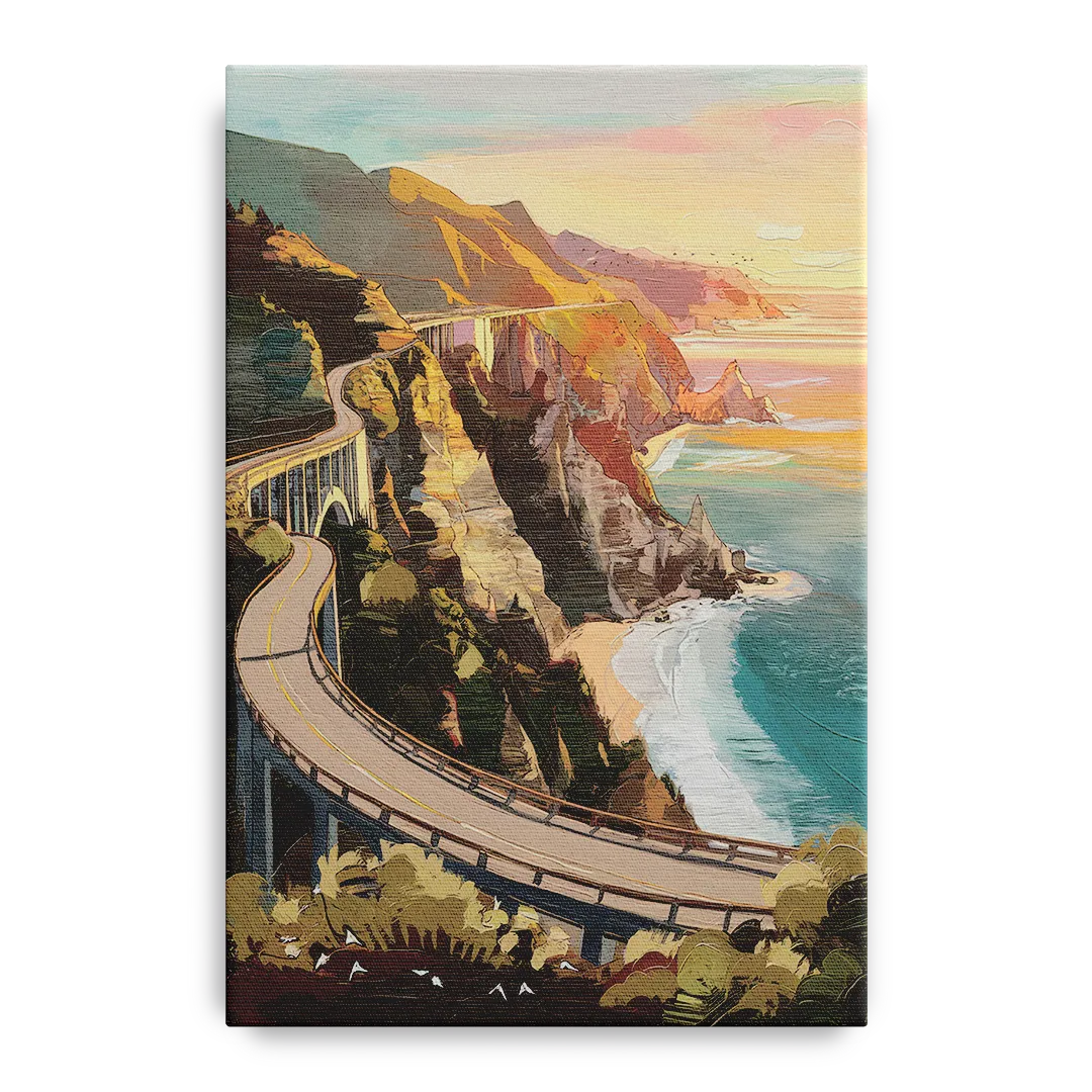 Big Sur Scenic Highway Front - Canvas Wall Art