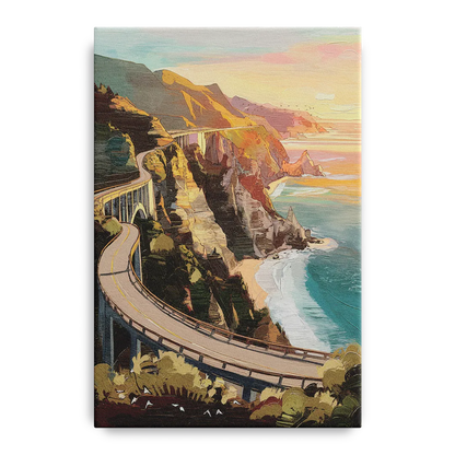Big Sur Scenic Highway Front - Canvas Wall Art