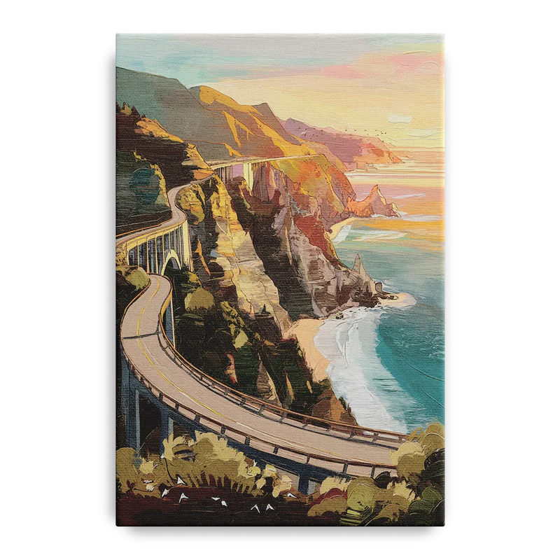 Big Sur Scenic Highway Front - Canvas Wall Art