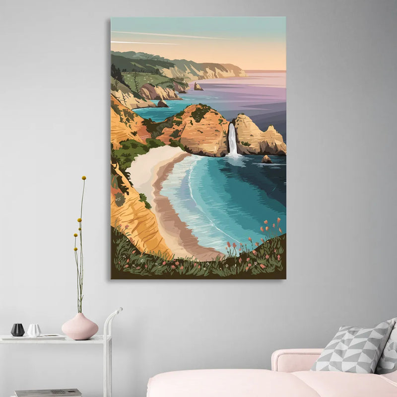 Big Sur Serene Landscape Living Room - Canvas Wall Art