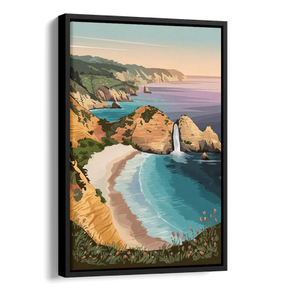 Big Sur Serene Landscape Side - Black Canvas Wall Art