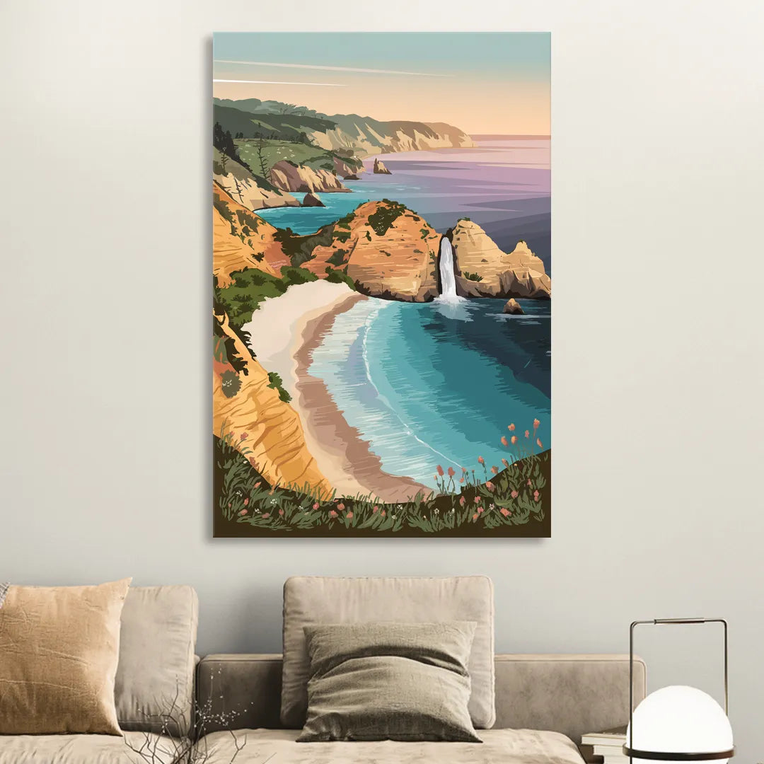 Big Sur Serene Landscape Sitting Room - Canvas Wall Art
