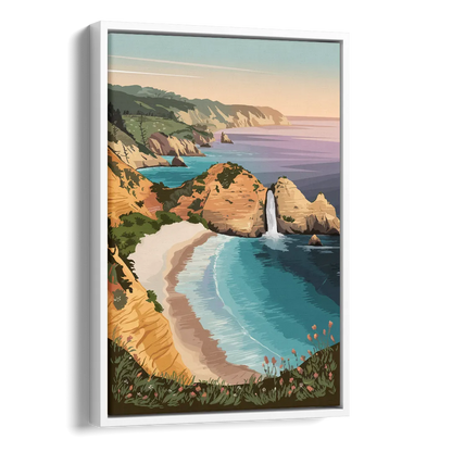 Big Sur Serene Landscape Side - White Canvas Wall Art