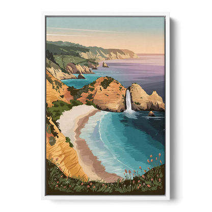 Big Sur Serene Landscape Front - White Canvas Wall Art