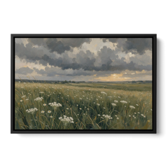 Big Wall Art for Living Room Stormy Meadow - Black Framed Canvas Wall Art - Front